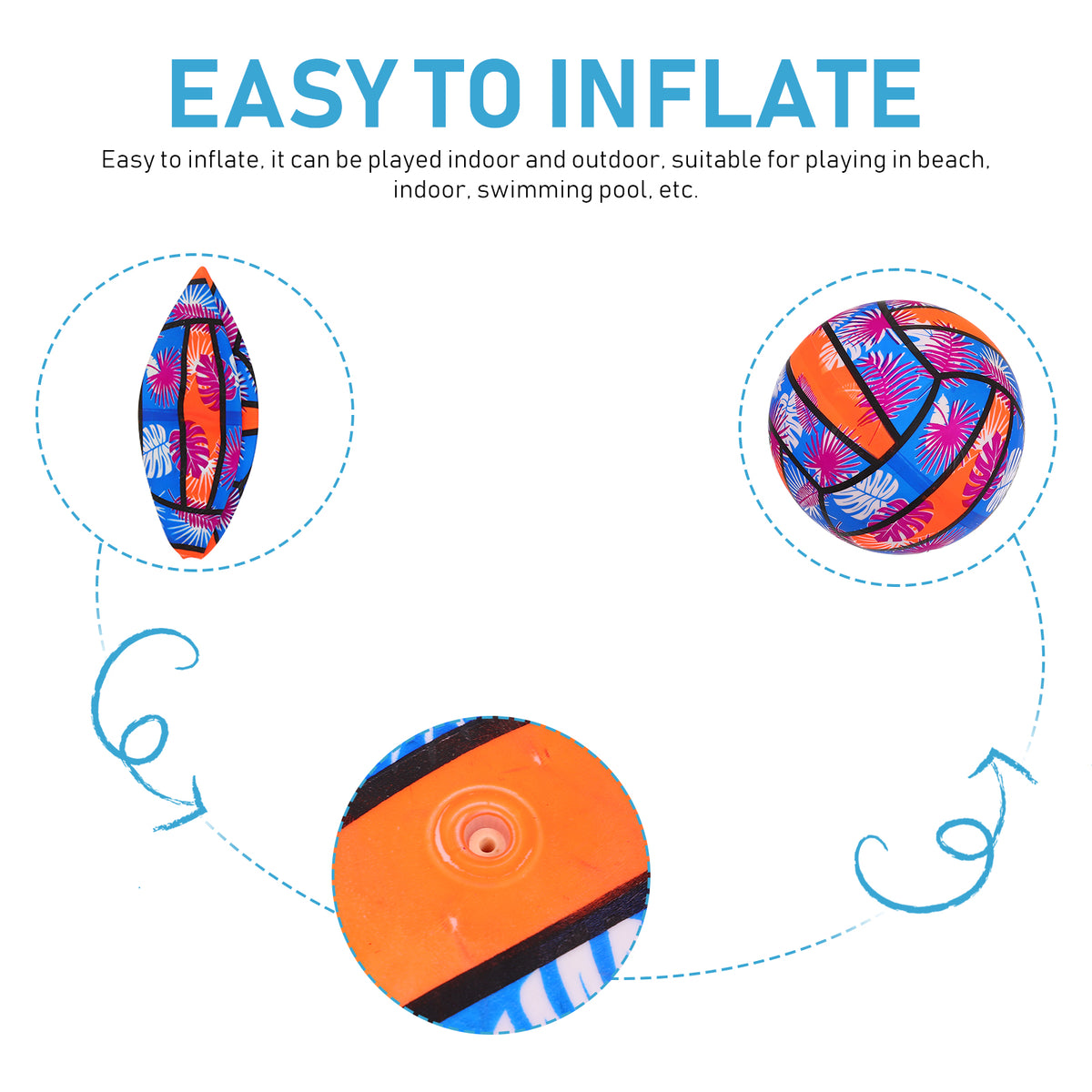 Rainbow Inflatable Volleyball Kids Vinyl Sports Toy Ball D113