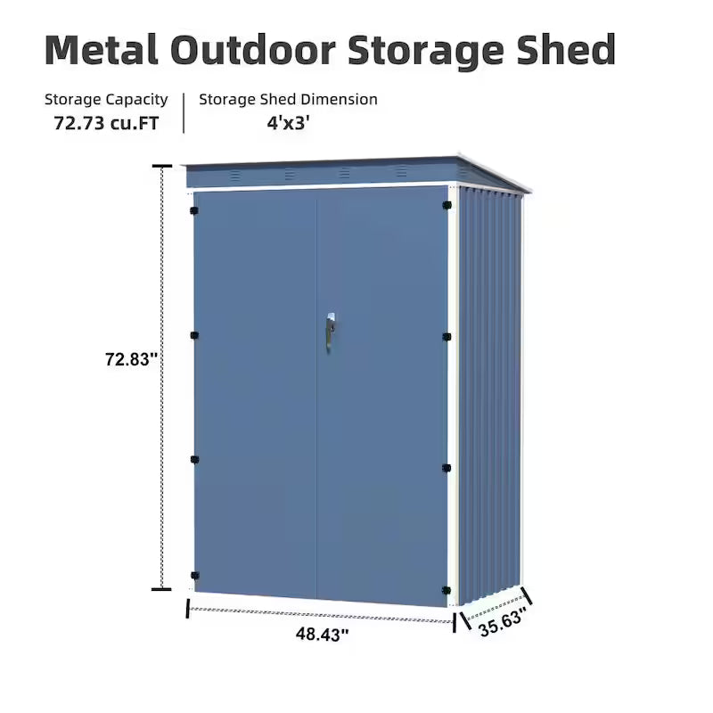 Blue Metal Outdoor Storage Shed U71192