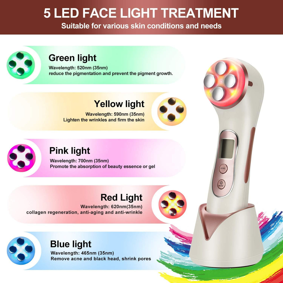 5 in 1 Facial Massager Micro-Current Recharable Device Q56947