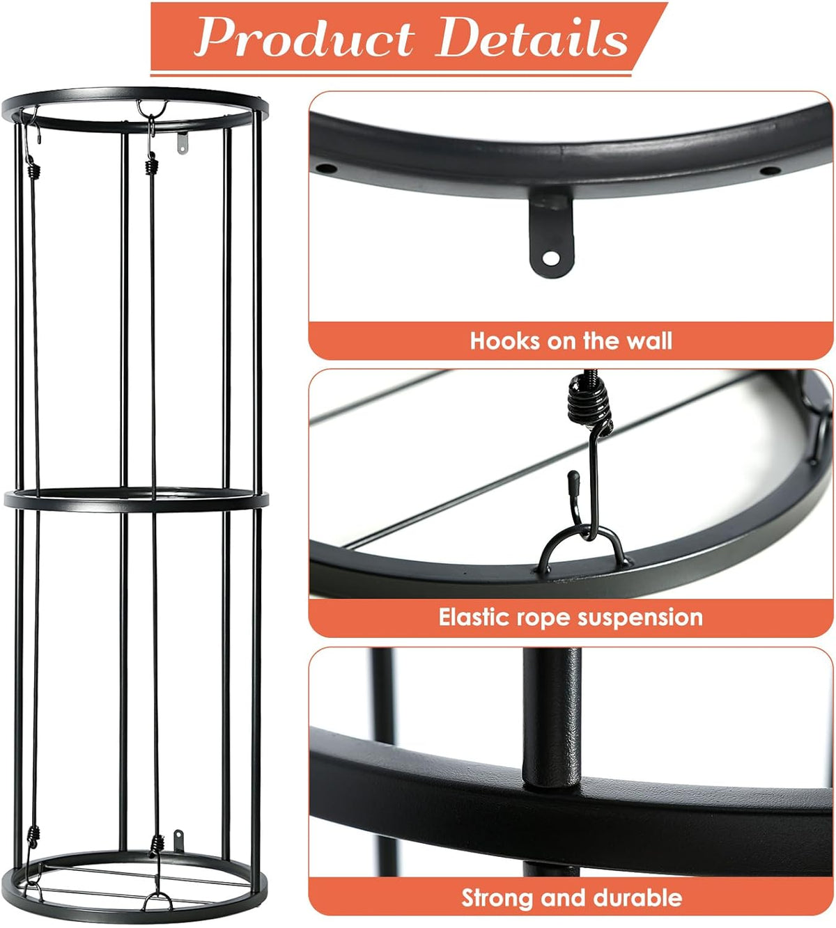 Black Wall-Mounted Ball Storage Rack R2910