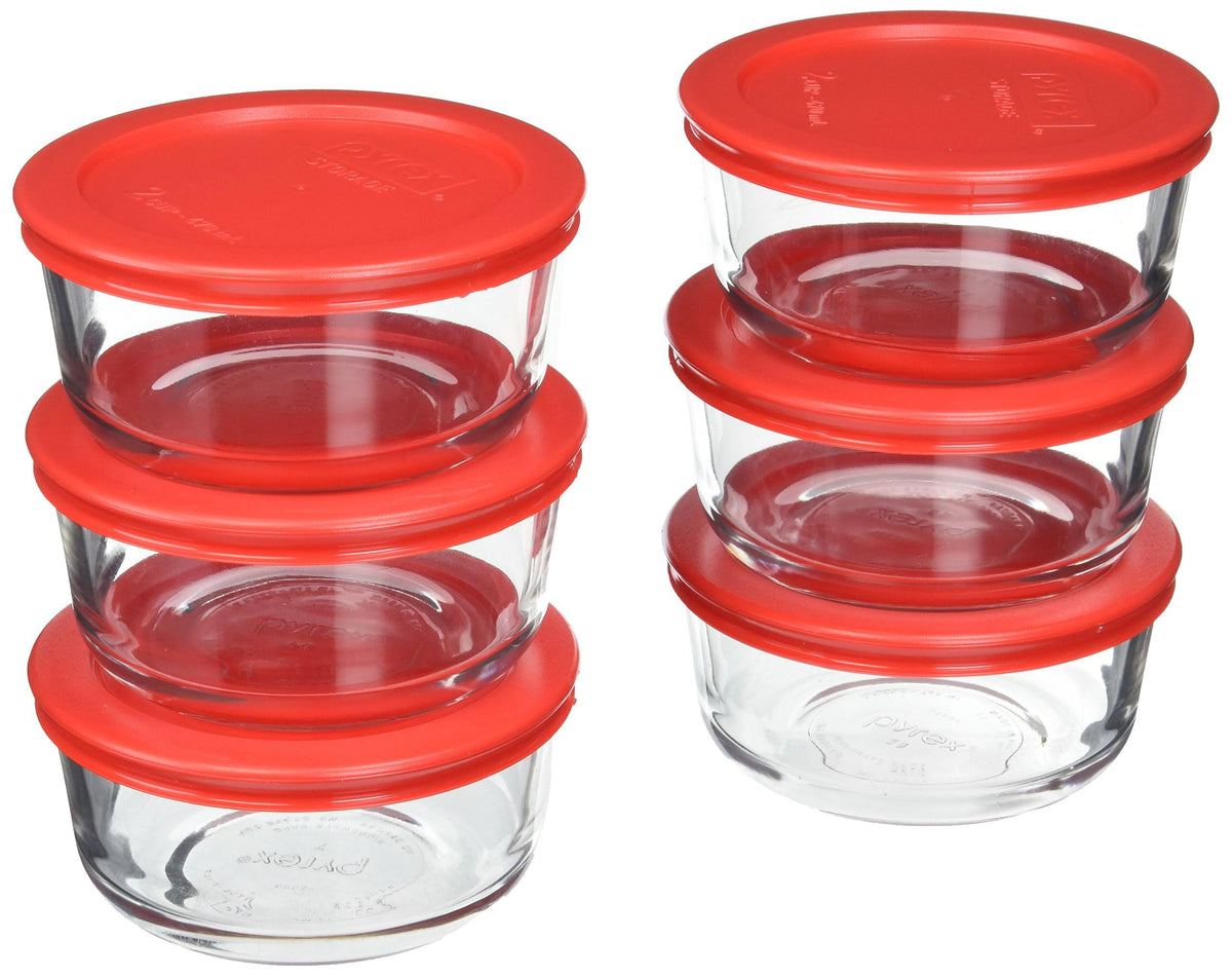 6-Piece Glass Food Storage Set with Lids Q120