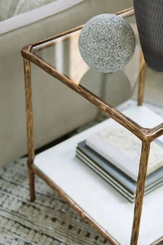 Antique Brass Finish Accent Table K7218