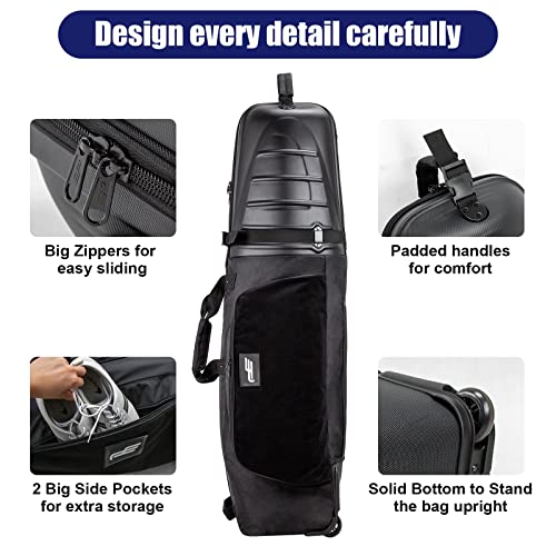 Golf Travel Bags with Reinforced Wheels and Hard Case Top C87419