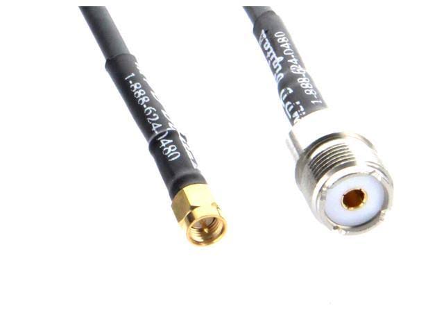 RG-58 Dual Shielded Coaxial Cable SMA Male Plug to UHF Female SO-239 (6 ft) K408704