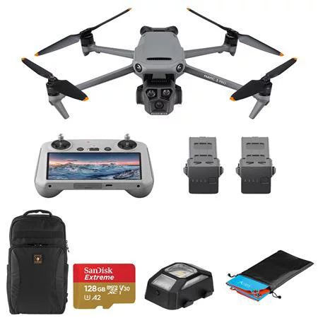 Mavic 3 Pro Drone Fly More Combo with RC, 128GB microSD Card, Backpack, Anti-Collision Light, Landing Pad E506545