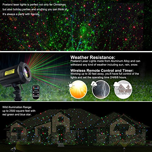 Christmas Laser Projector Lights Waterproof Outdoor Decorative Lighting T3989