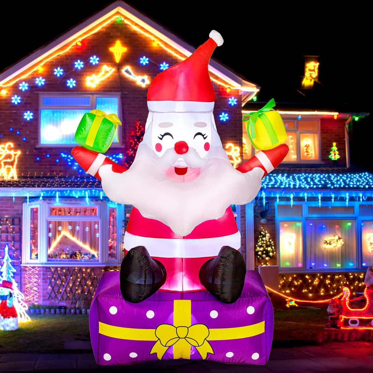 6Ft Inflatable Santa Claus with Gift Boxes N886078