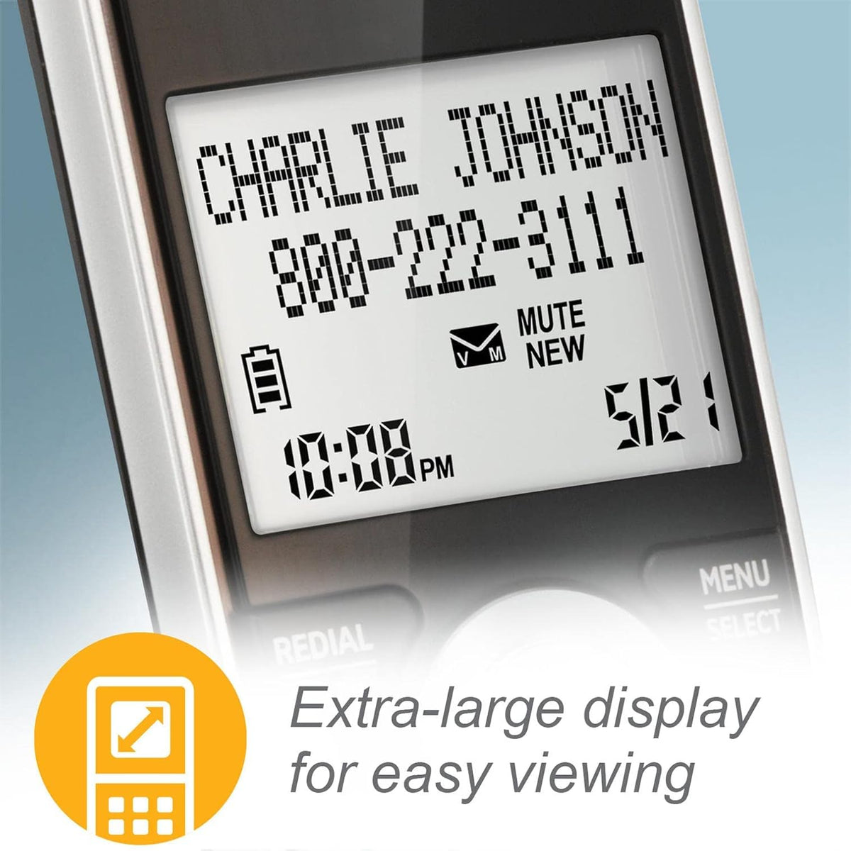 Silver Black 2-Handset Corded/Cordless Phone T91423
