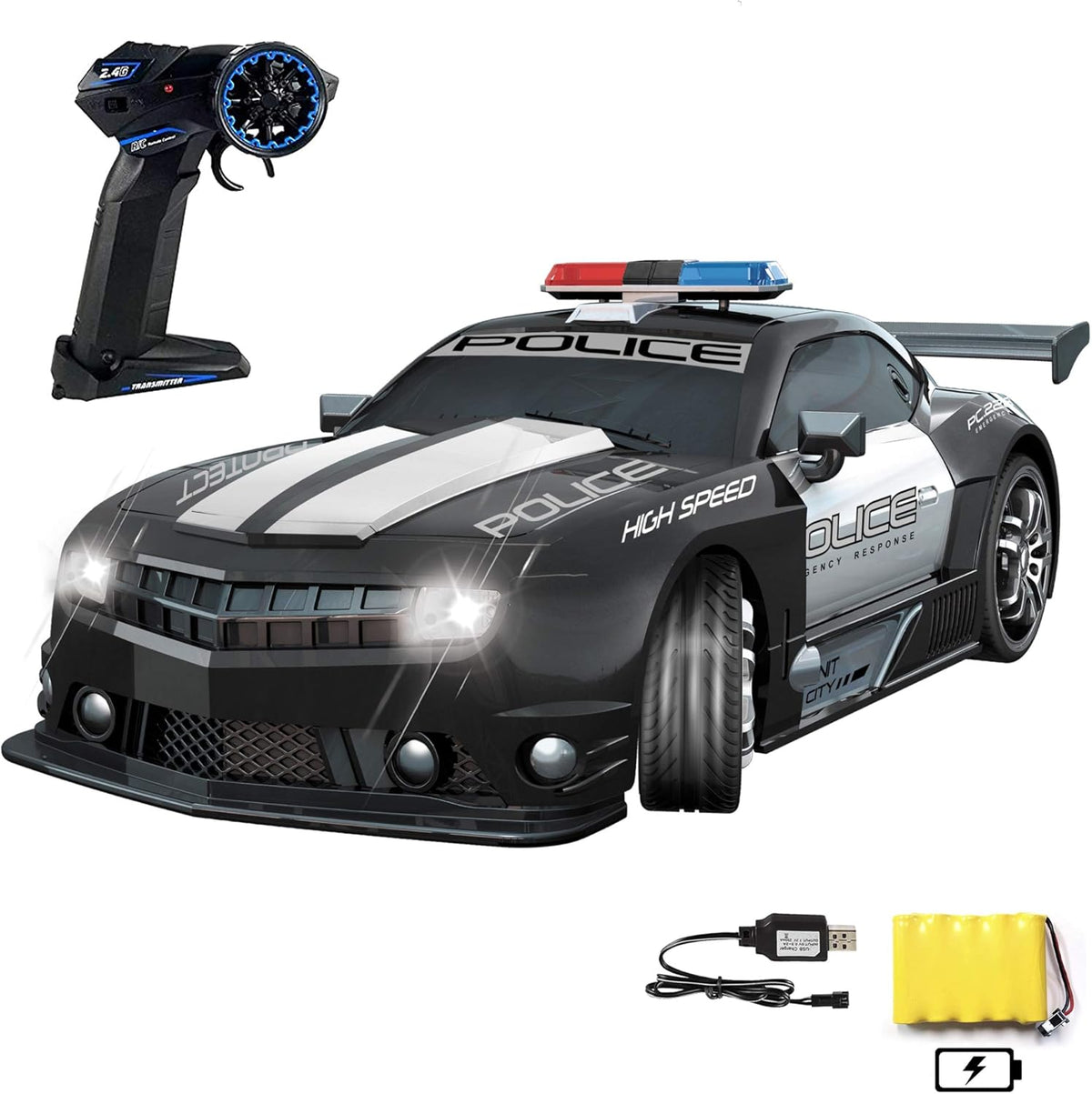 1:12 Scale RC Police Patrol Car Pack of 2 U545060