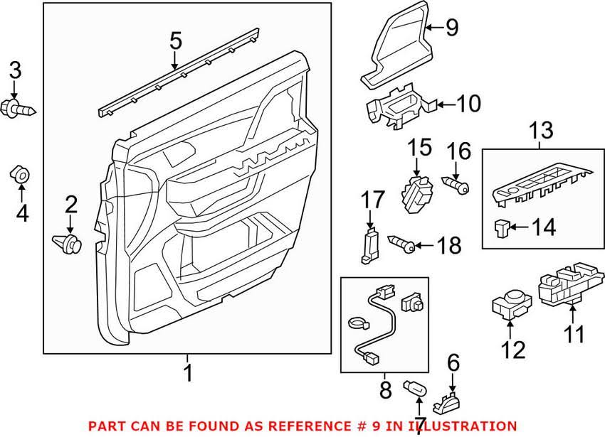 Armrest Assembly R Front Door Lining Graphite Black A888084