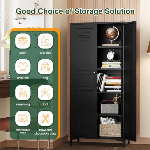 White Storage Cabinet with Doors and Adjustable Shelves Z246543