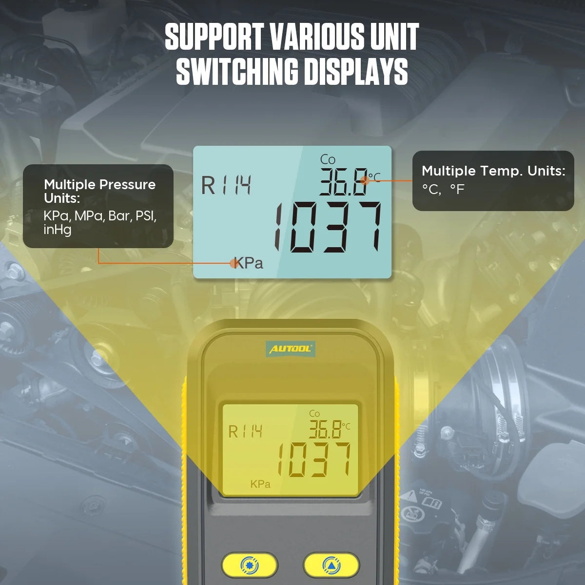 Digital Refrigeration Manifold Gauge Set HVAC Vacuum Pressure Tester Kit A71422