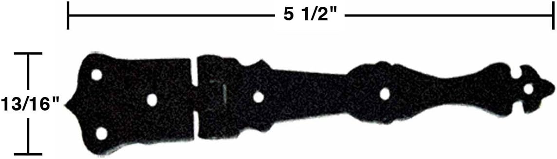 Black Wrought Iron Door Strap Hinge 5.5 L Fleur De Lis Rust Resistant Pack Of 4 L774