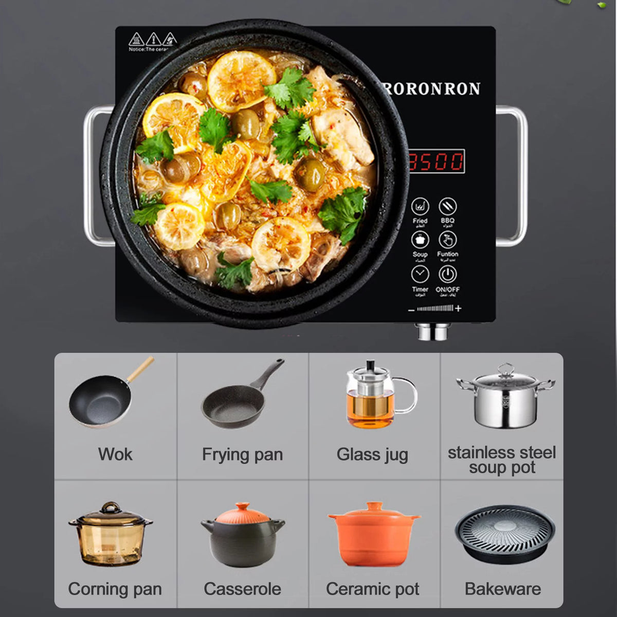 2200W Electric Ceramic Stove V2680