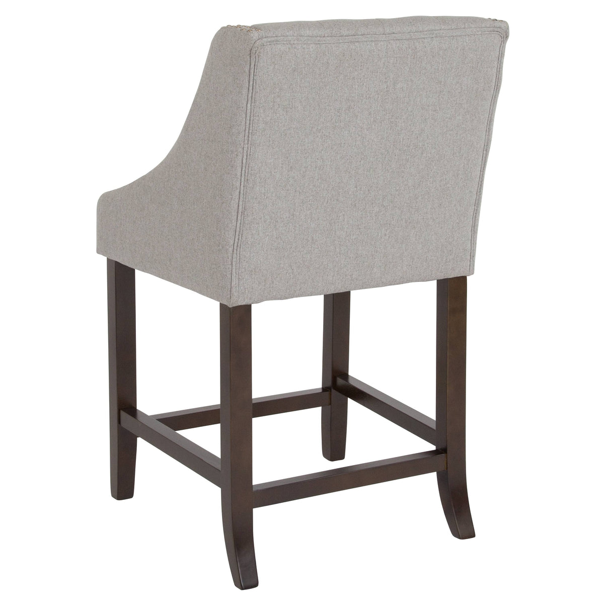 Set of 2 Black Leather Fabric Wood Stools W3699
