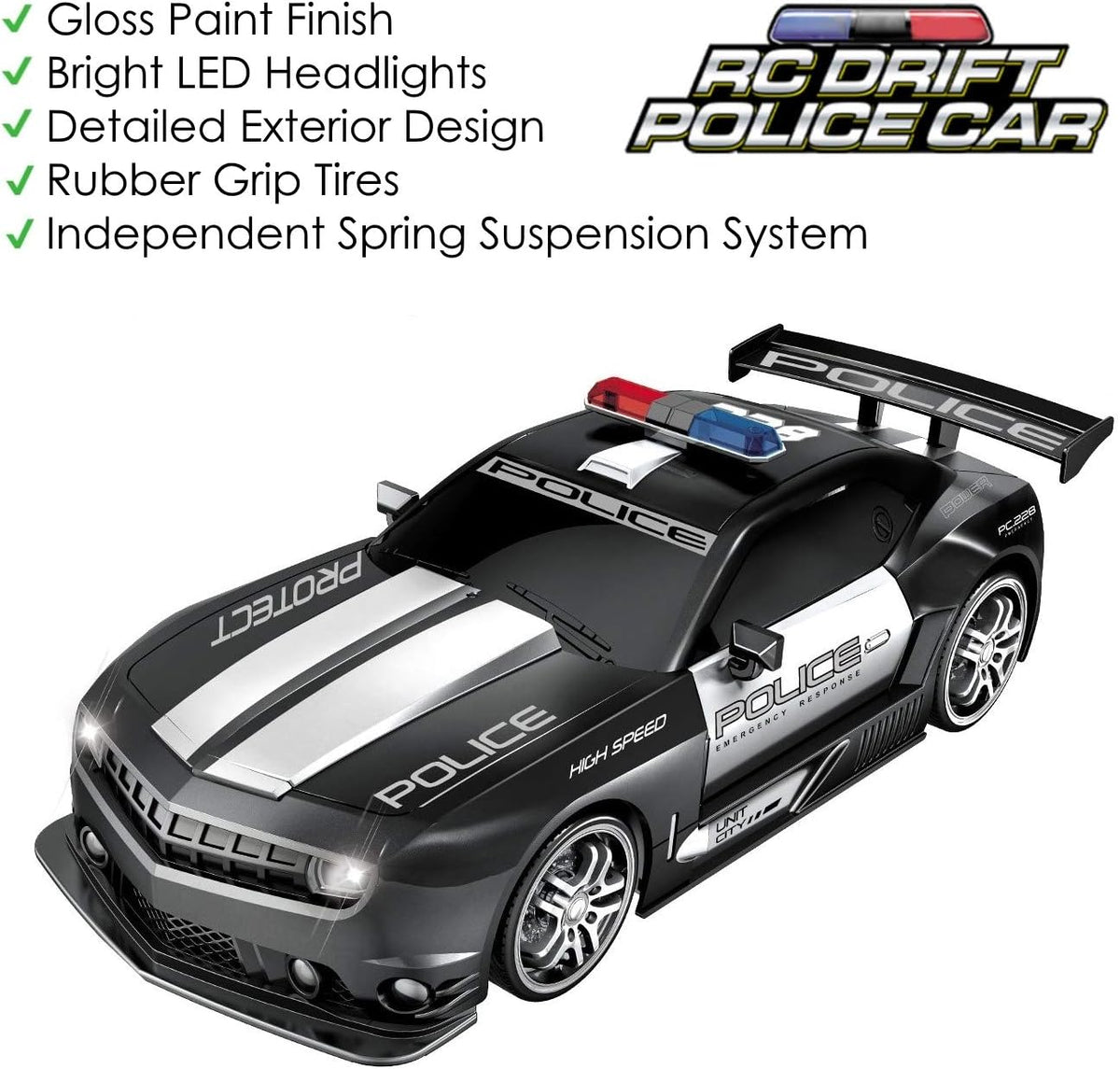 1:12 Scale RC Police Patrol Car Pack of 2 U545060