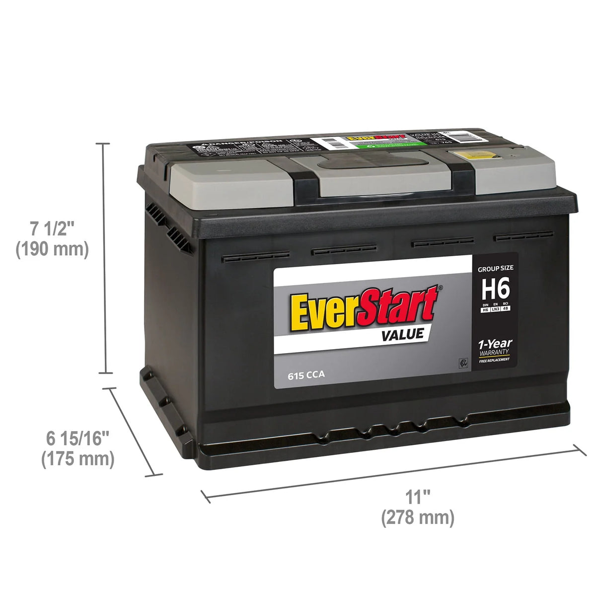 Lead Acid Automotive Battery 12 Volt 615 CCA K96639