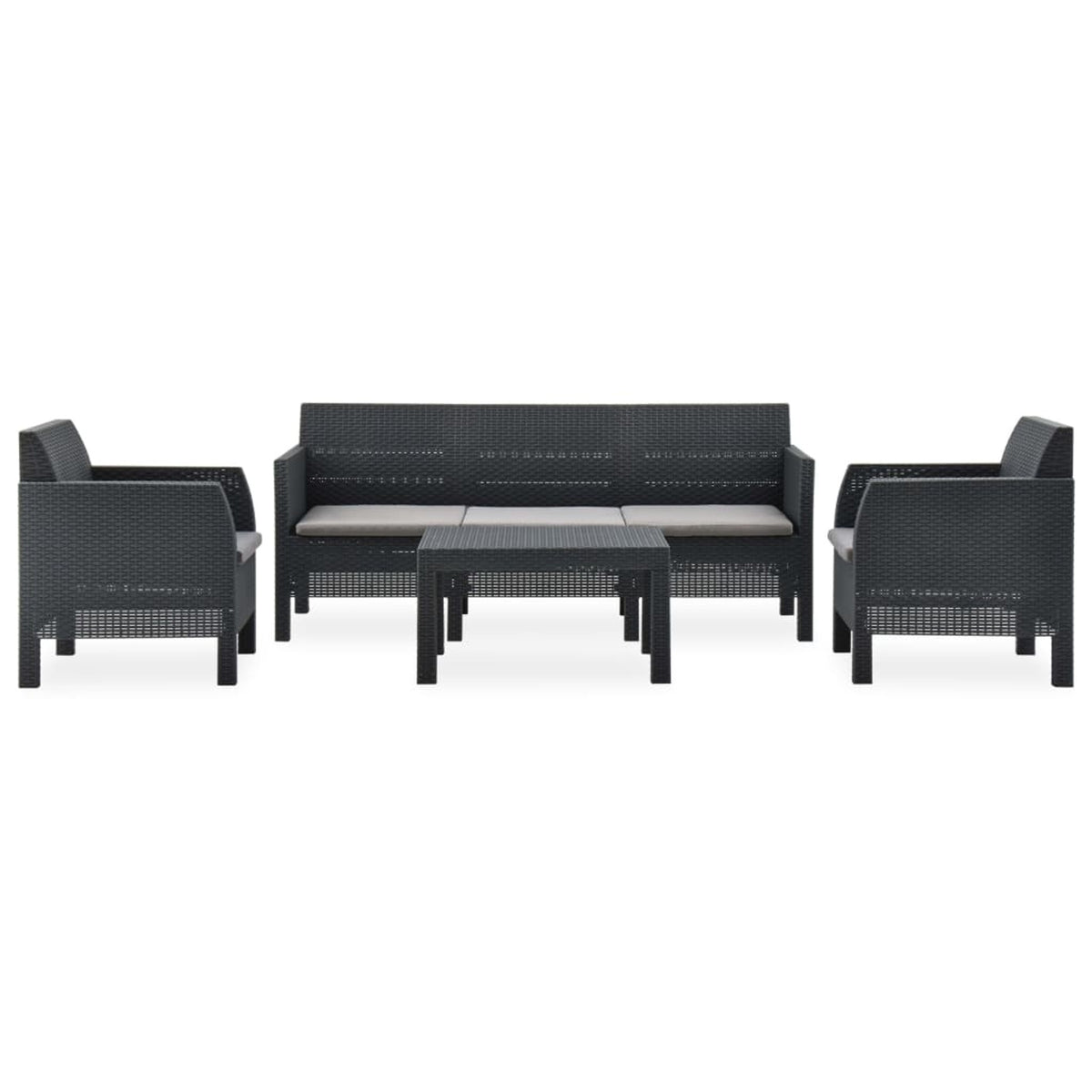 4 Piece Polypropylene Patio Lounge Set with Cushion R5425