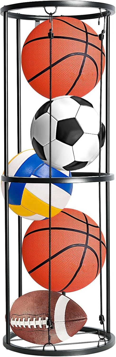 Black Wall-Mounted Ball Storage Rack R2910