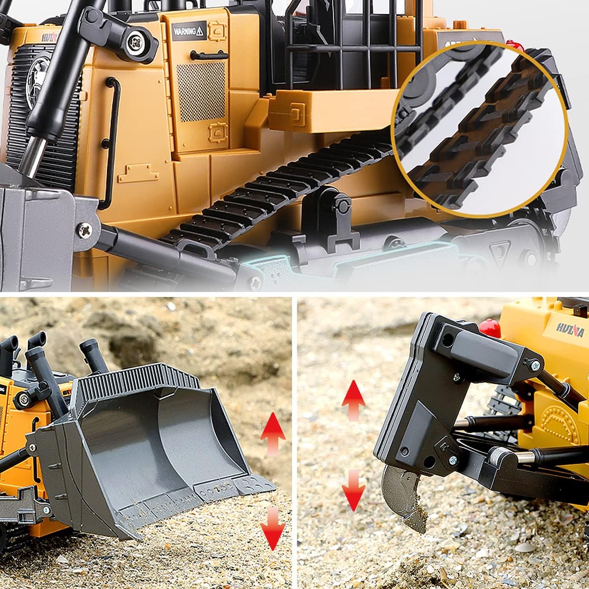 1/16 Scale 9 Channel RC Bulldozer Toy H836654