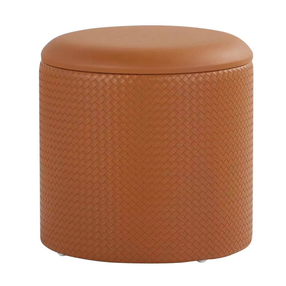 Camel Faux Leather Nesting Ottoman Set O75674