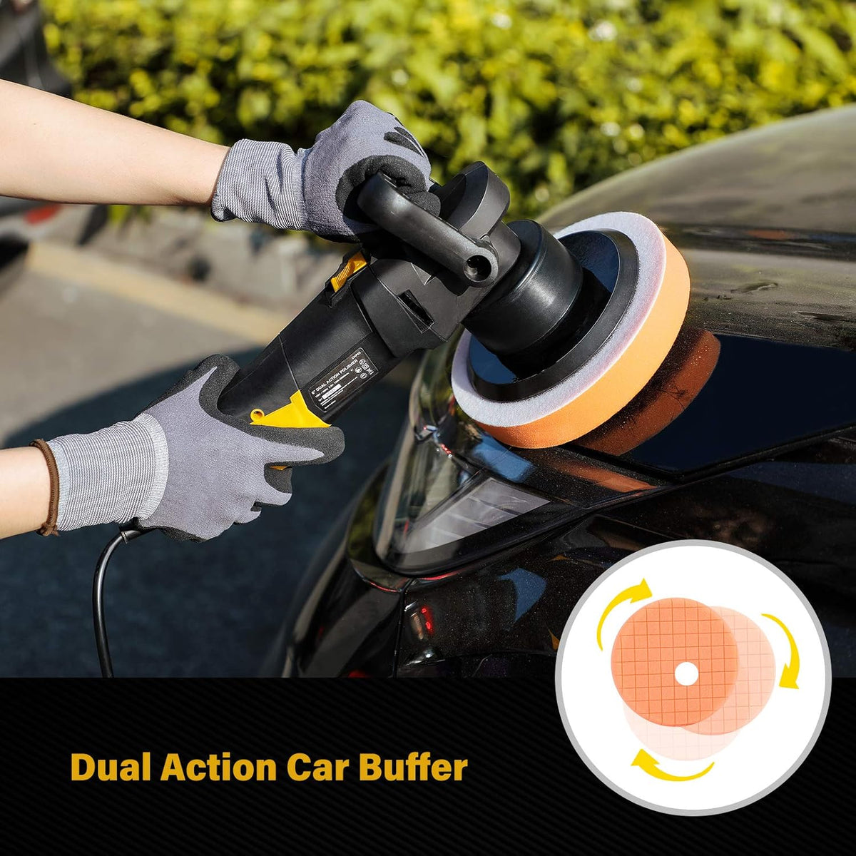 6 Inch Dual Action Buffer Polisher with Variable Speeds R2261