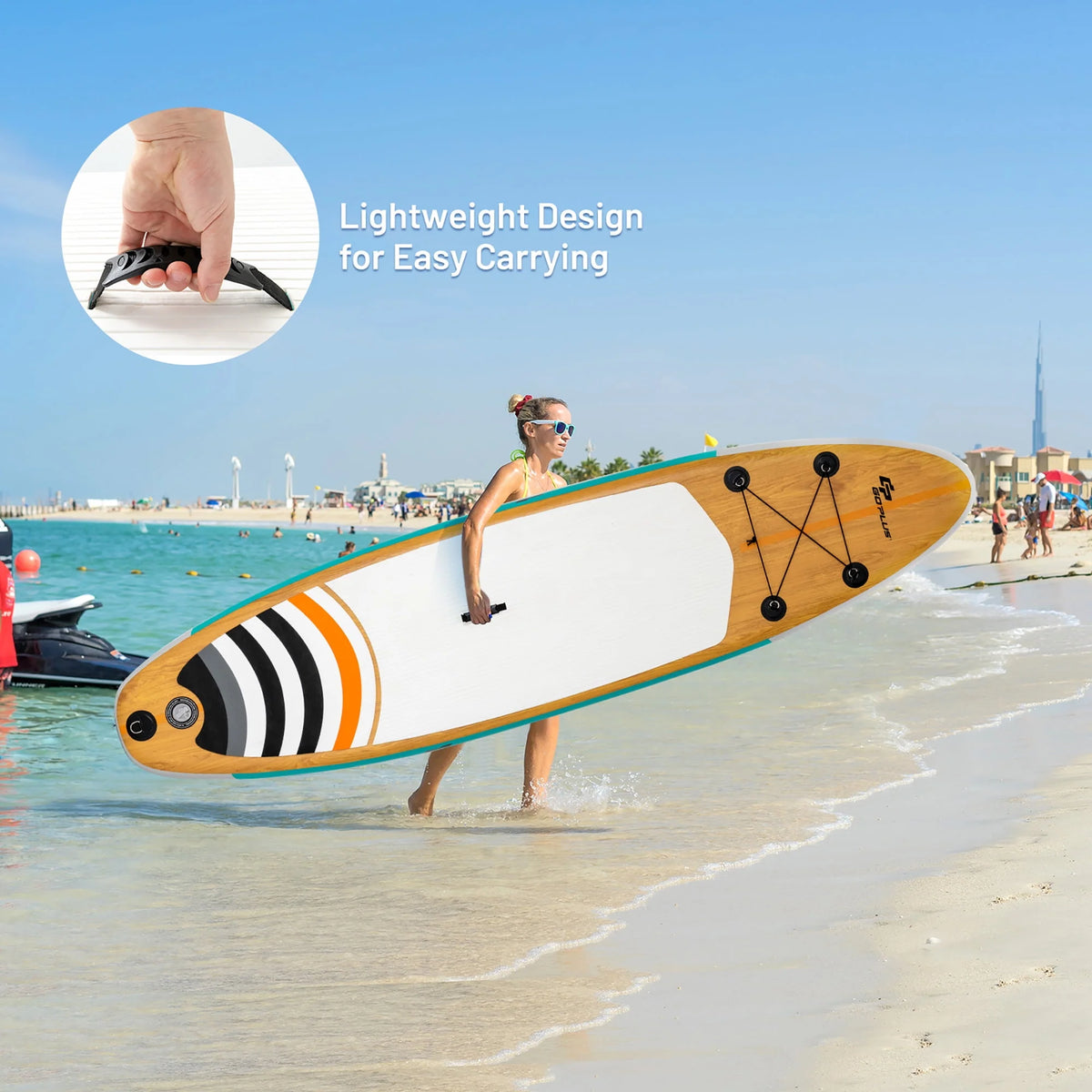 11' Inflatable Stand Up Paddle Board with Bag Paddle Pump L5525