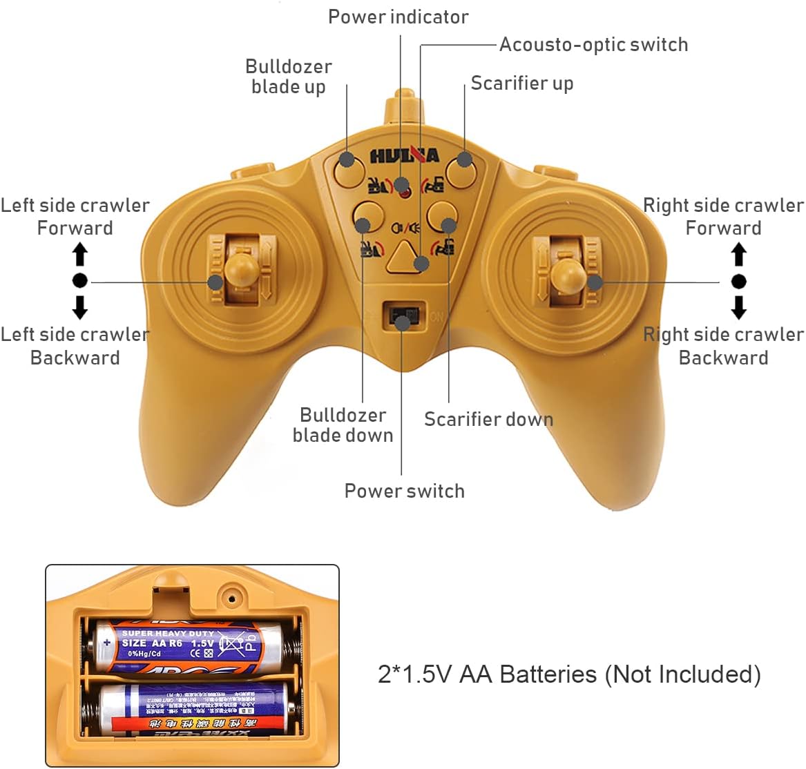 1/16 Scale 9 Channel RC Bulldozer Toy H836654