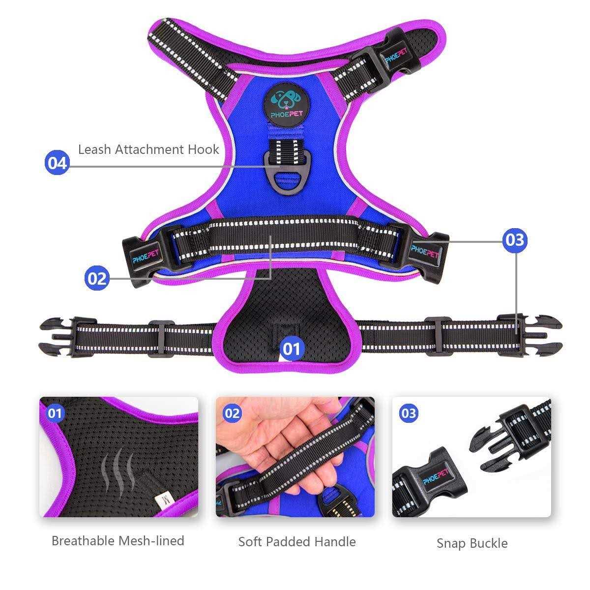 No Pull Reflective Dog Harness with Handle T74290