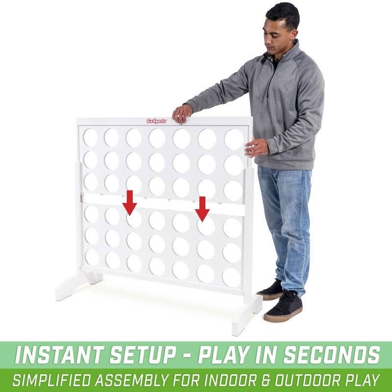 Giant Portable 4 in A Row Game White Finish with Carry Bag N592