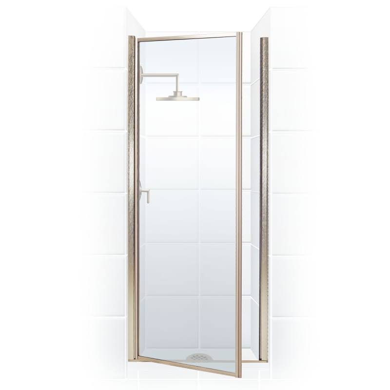 Framed Hinge Shower Door with Clear Glass Brushed Nickel U745