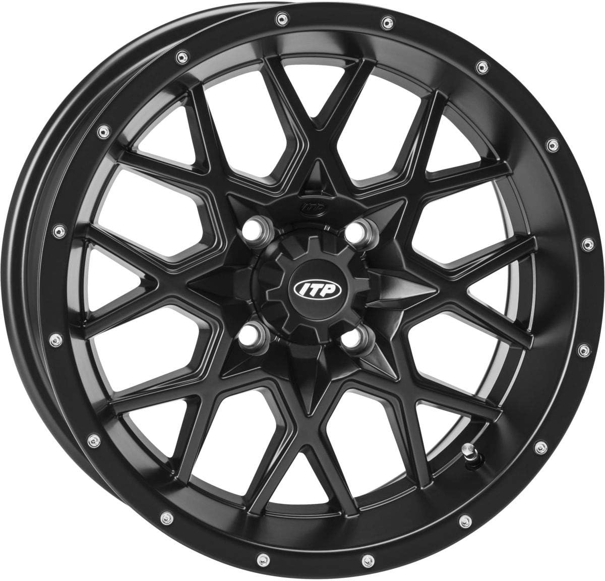 Matte Black Wheel with Machined Finish (12x7/4x110mm) E402