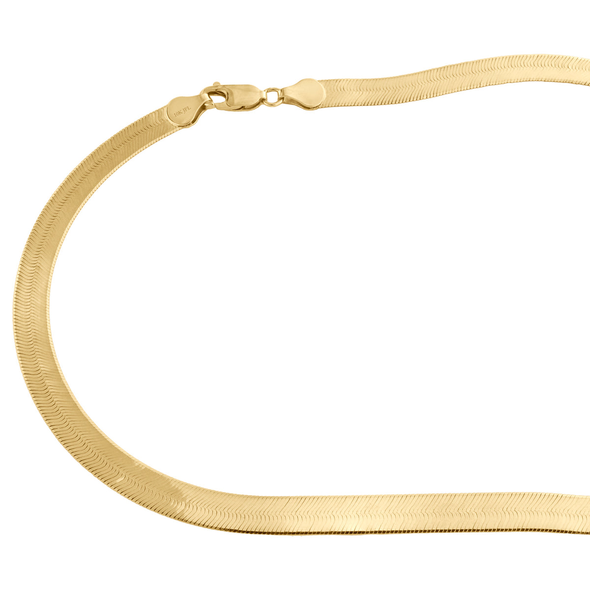 10K Yellow Gold Solid Herringbone Chain Necklace 20 Inch B42570