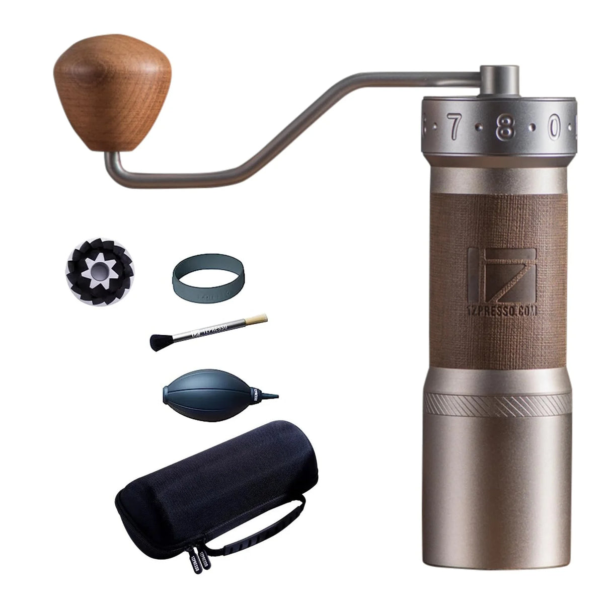 Silver Manual Coffee Grinder with Conical Burr U77480
