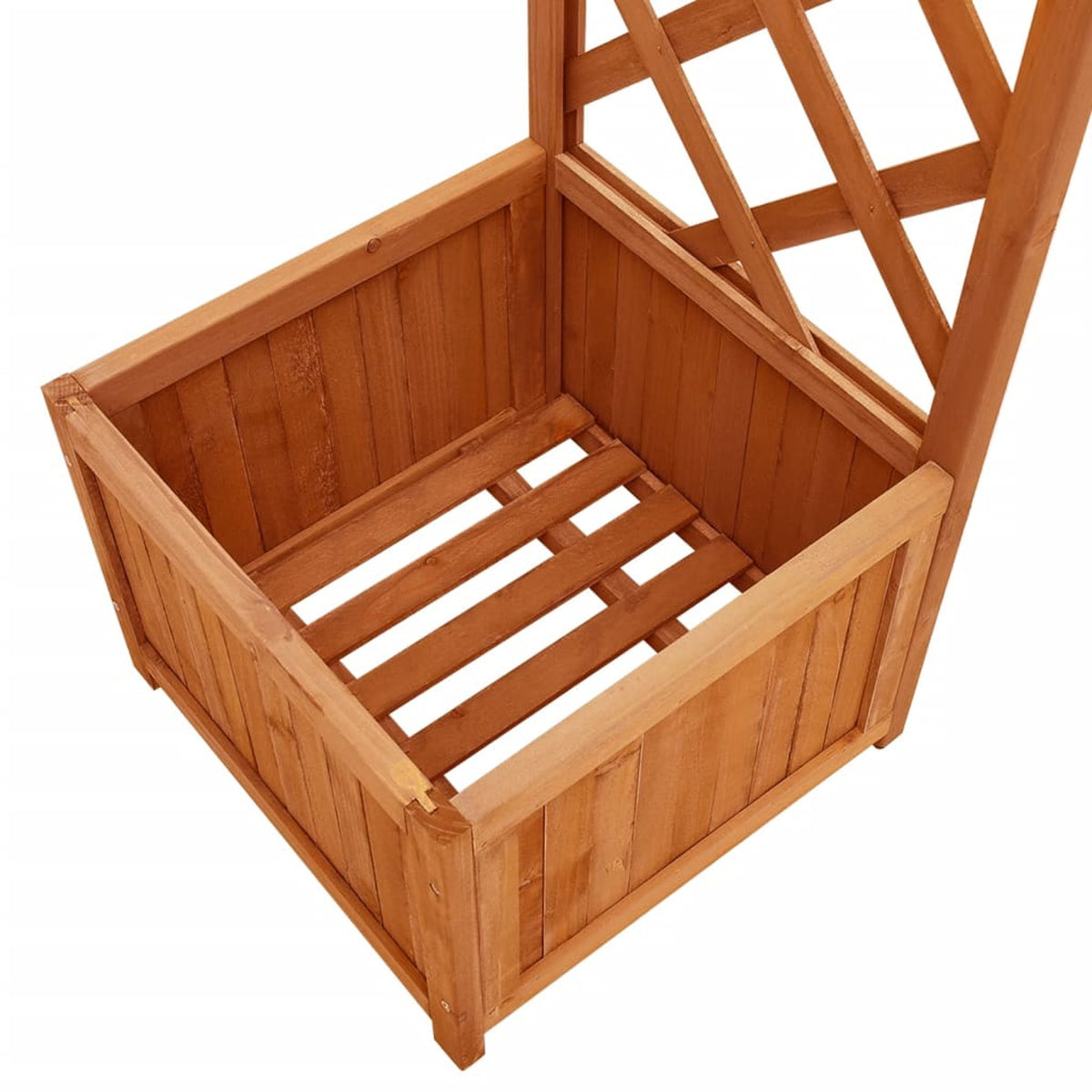 Solid Firwood Garden Pergola with Planter W55578