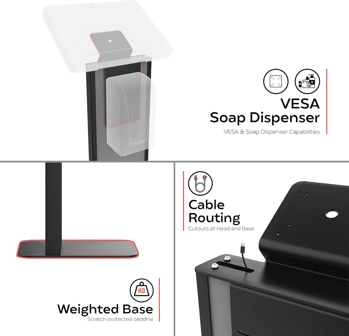 Black Floor Stand with Graphic Slots and VESA Plate C767