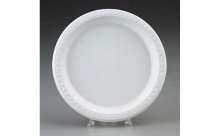 10.25 in Round Plastic Plate White Case of 500 B310228