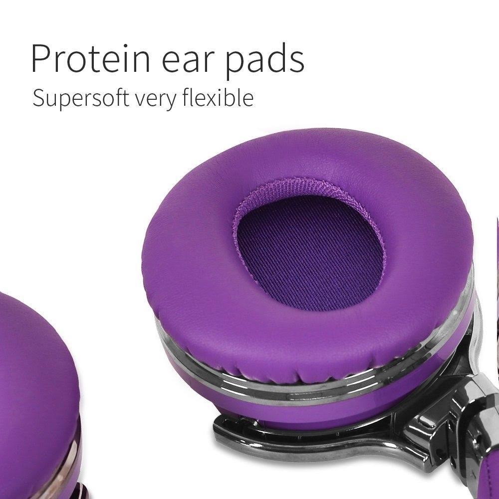 Active Noise Cancelling Wireless Bluetooth Headphones Purple B3592
