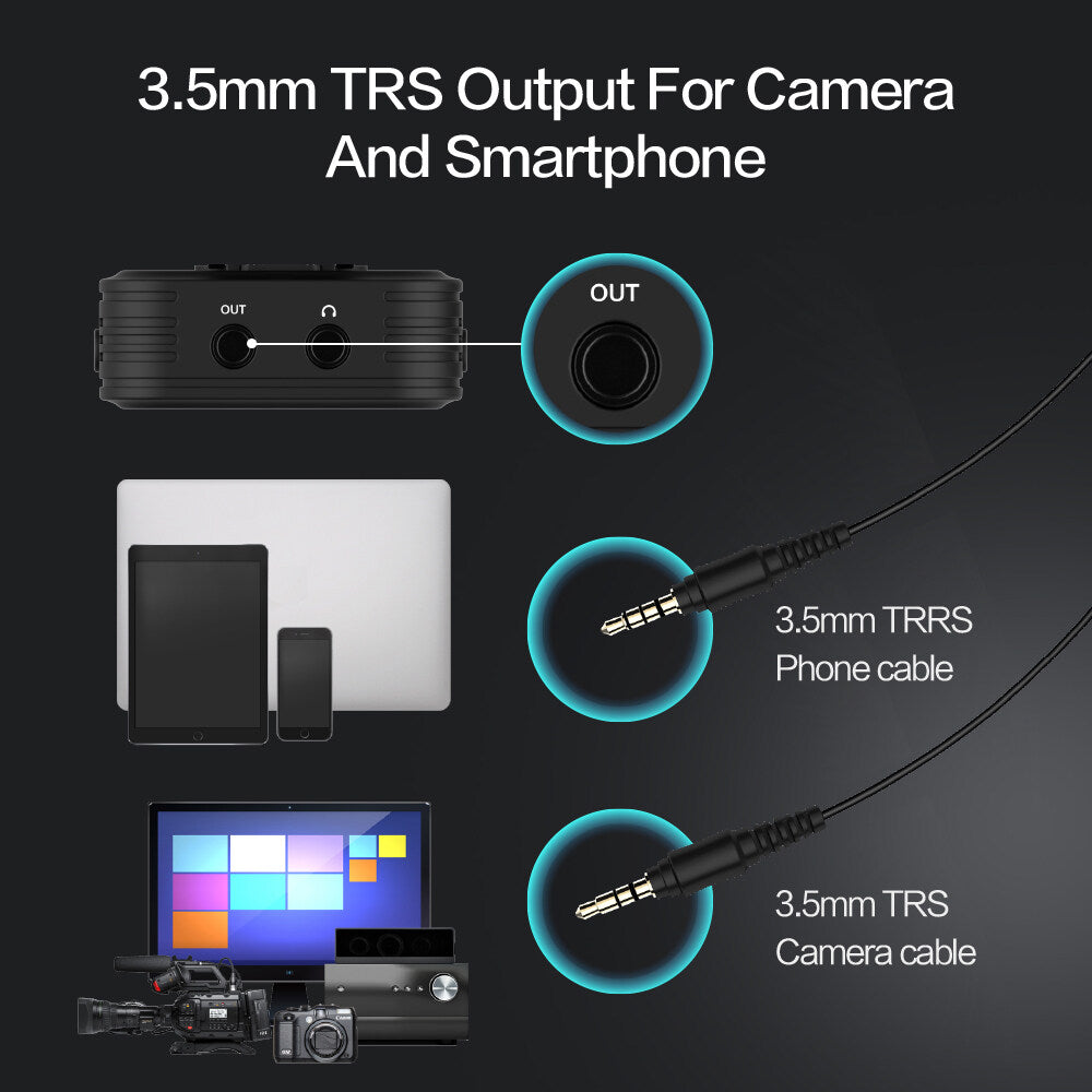 2.4G Wireless Microphone System with 1 Transmitter & 1 Receiver & 1 Lavalier Microphone J255