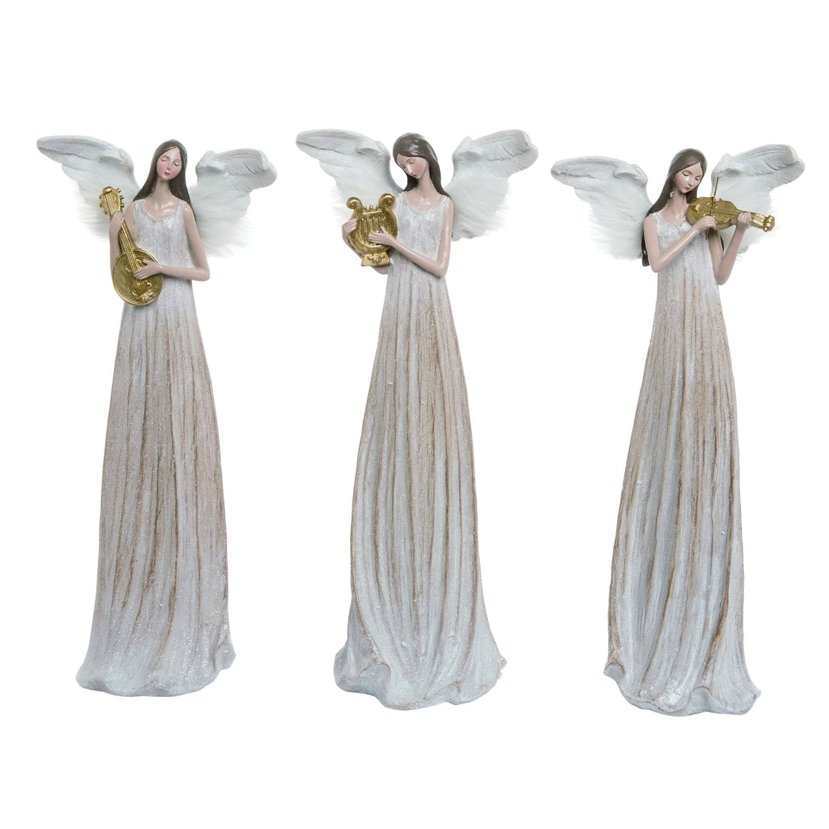 White Christmas Resin Angel Set of 3 T4899