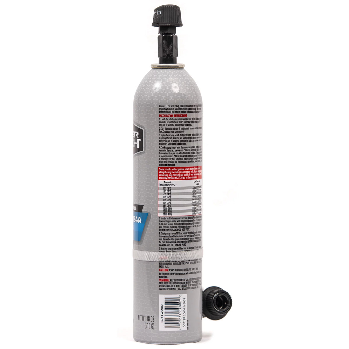 18 oz R-134a Automotive Refrigerant with Reusable Hose and Gauge P581811