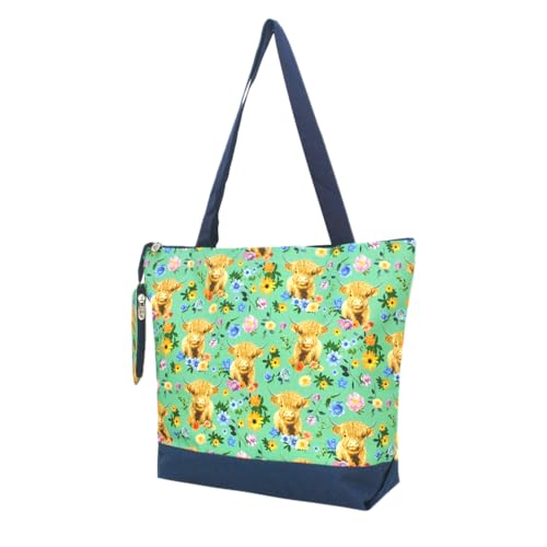 Medium Top Zipper Closure Canvas Tote Bag with Attached Matching Coin Purse P941519