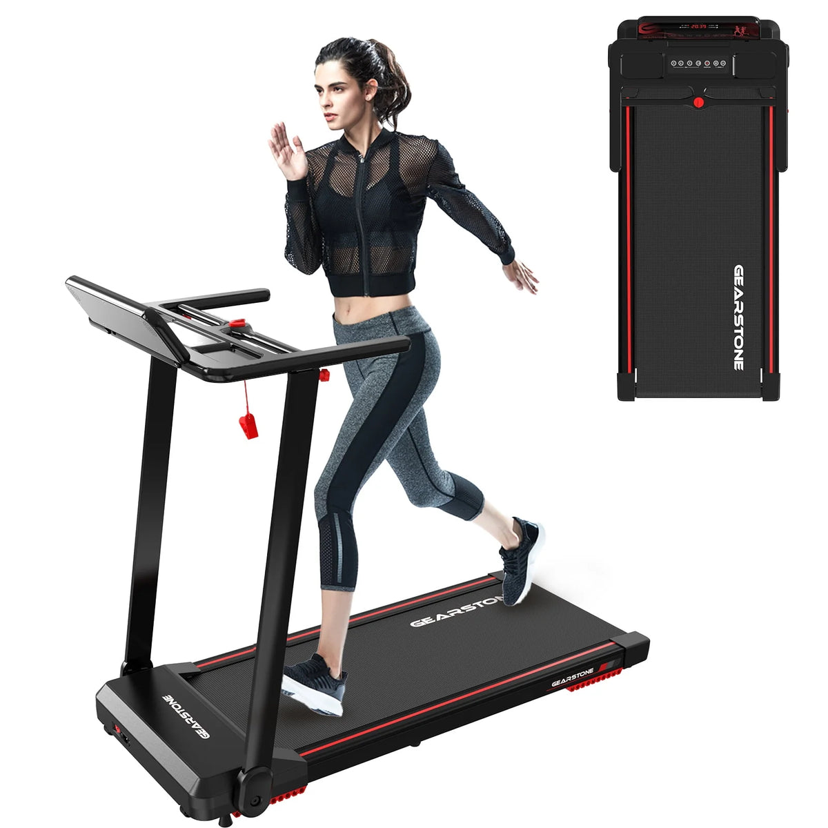 Foldable Electric Treadmill with LCD Monitor G989370