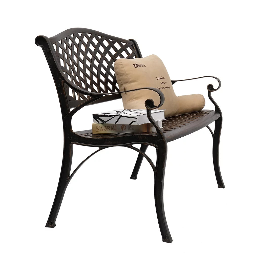 40.5" Aluminum Cast Iron Outdoor Garden Bench D997116