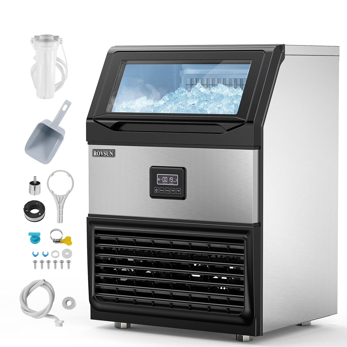 Commercial Ice Maker with 77lbs Storage Bin V6608