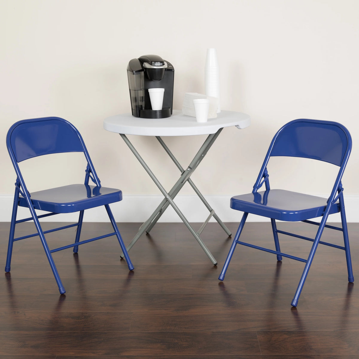 Cobalt Blue Metal Folding Chair B1199
