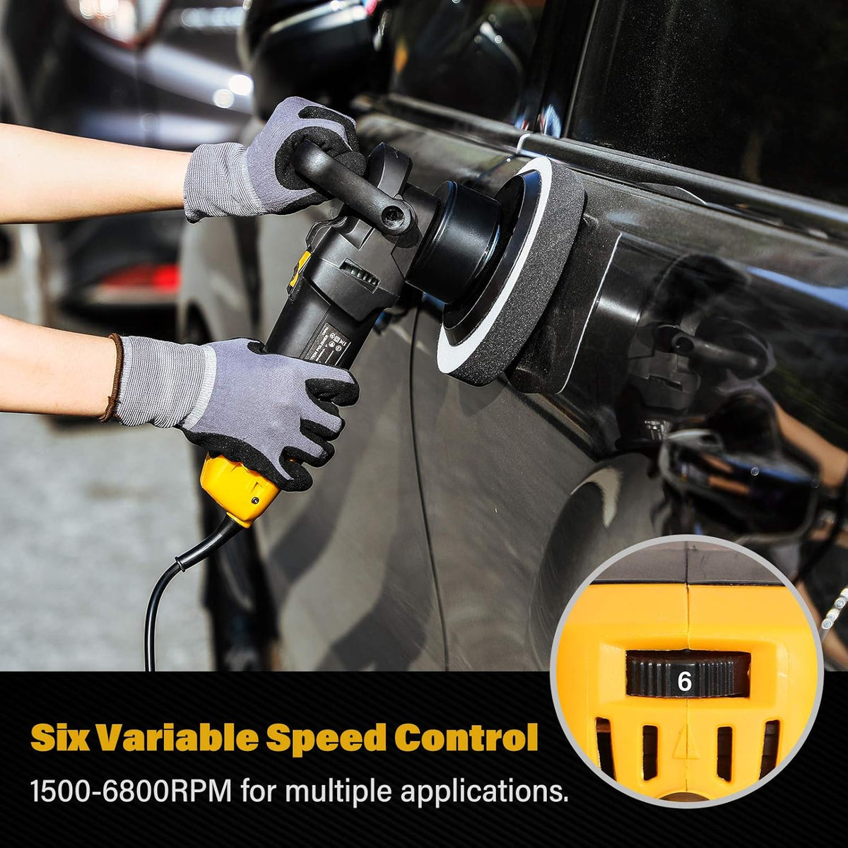 6 Inch Dual Action Buffer Polisher with Variable Speeds R2261