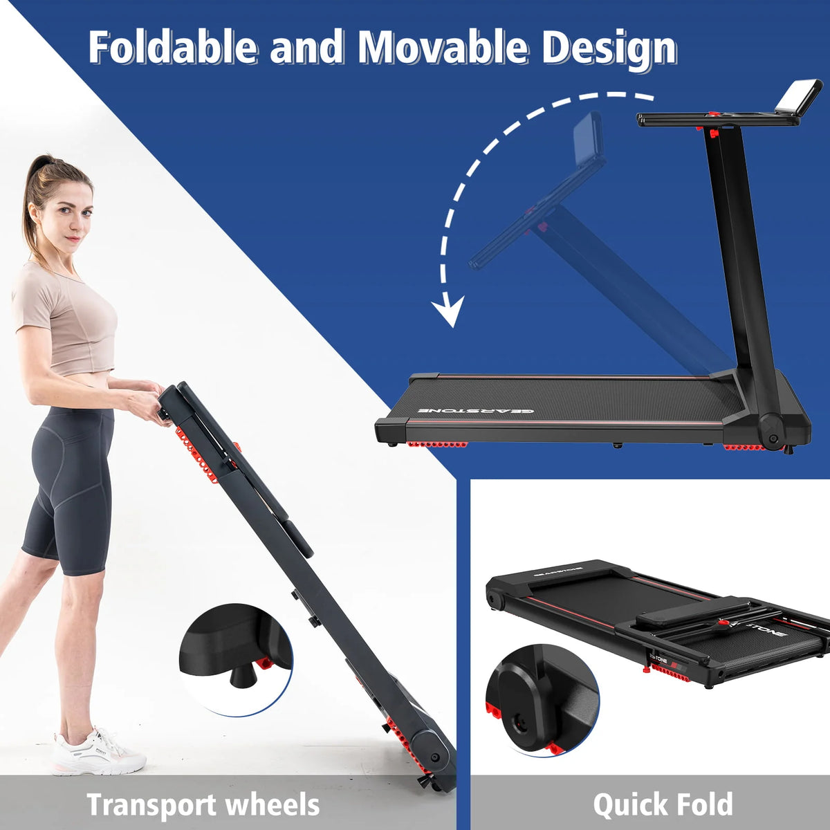 Foldable Electric Treadmill with LCD Monitor G989370