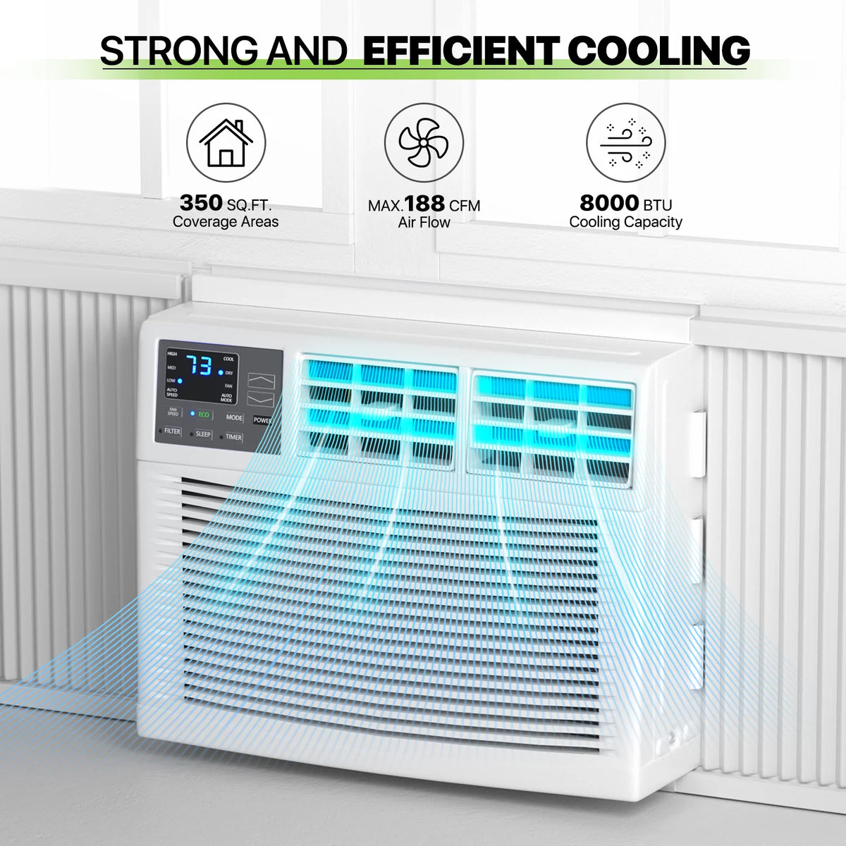 8,000 BTU White Window Mounted Air Conditioner J307405