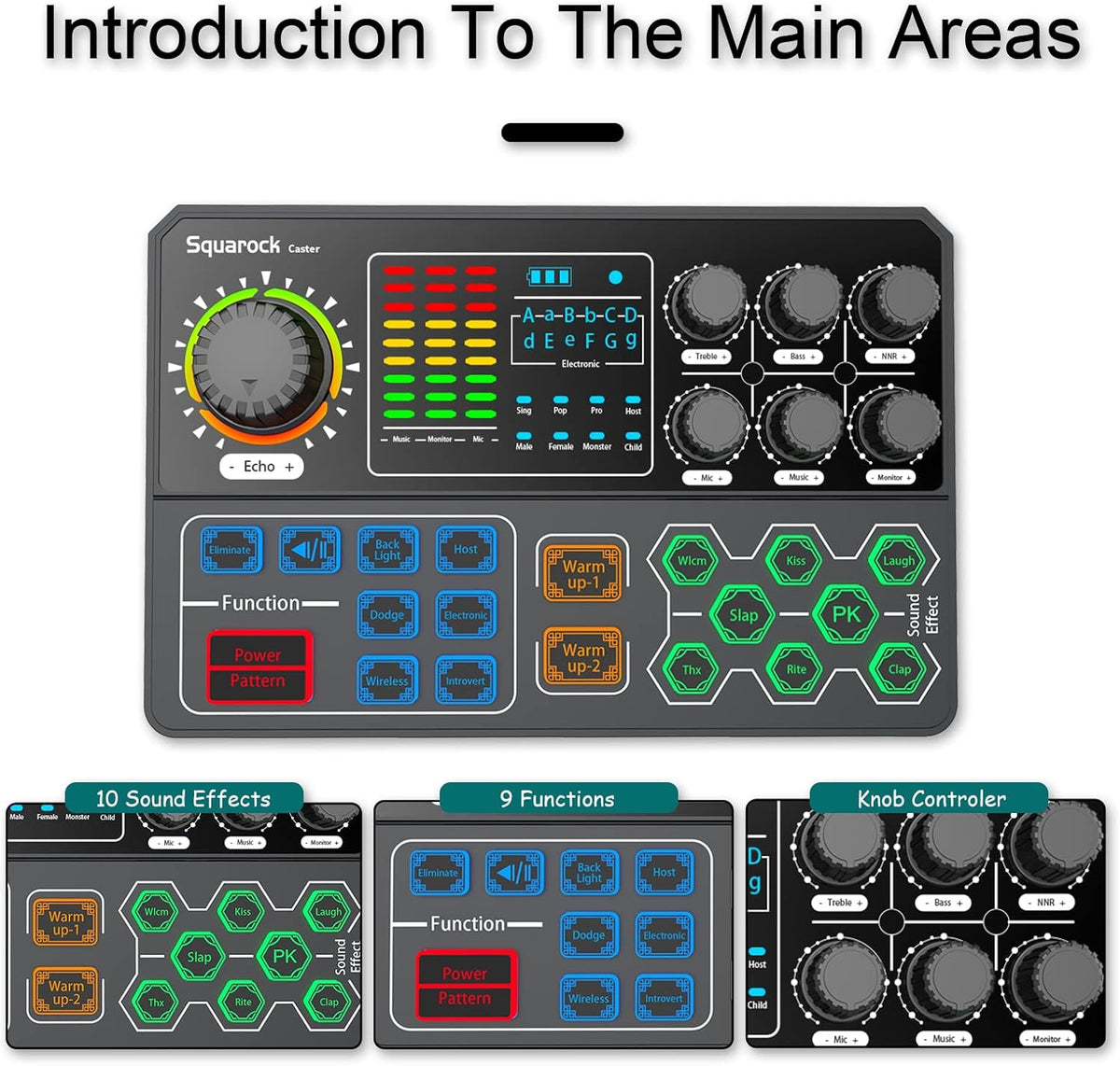 Podcast Equipment Bundle Audio Interface Sound Mixer with 3.5mm Condenser Microphone Stand Set M641